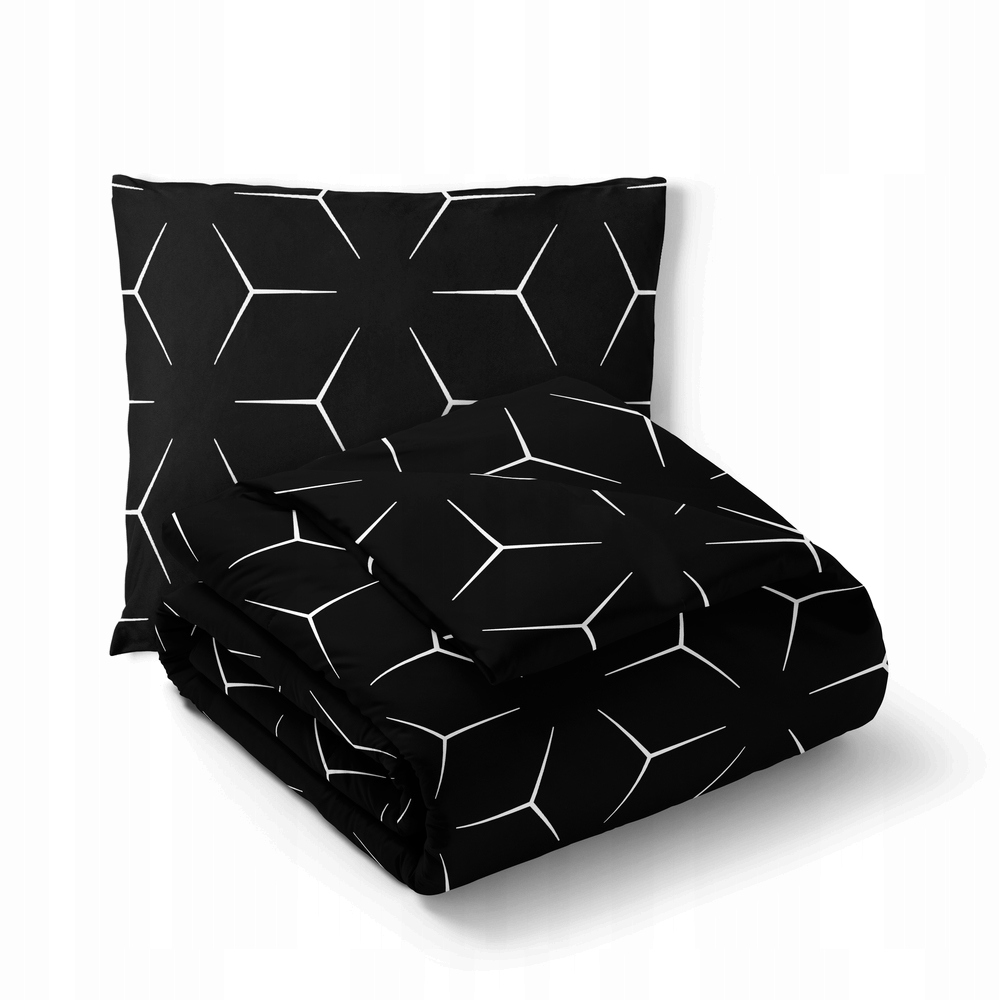 Hotelové Povlečení 140x200 cm Povlečení 70x80 Bavlna 100% vzor: Milano Czarn