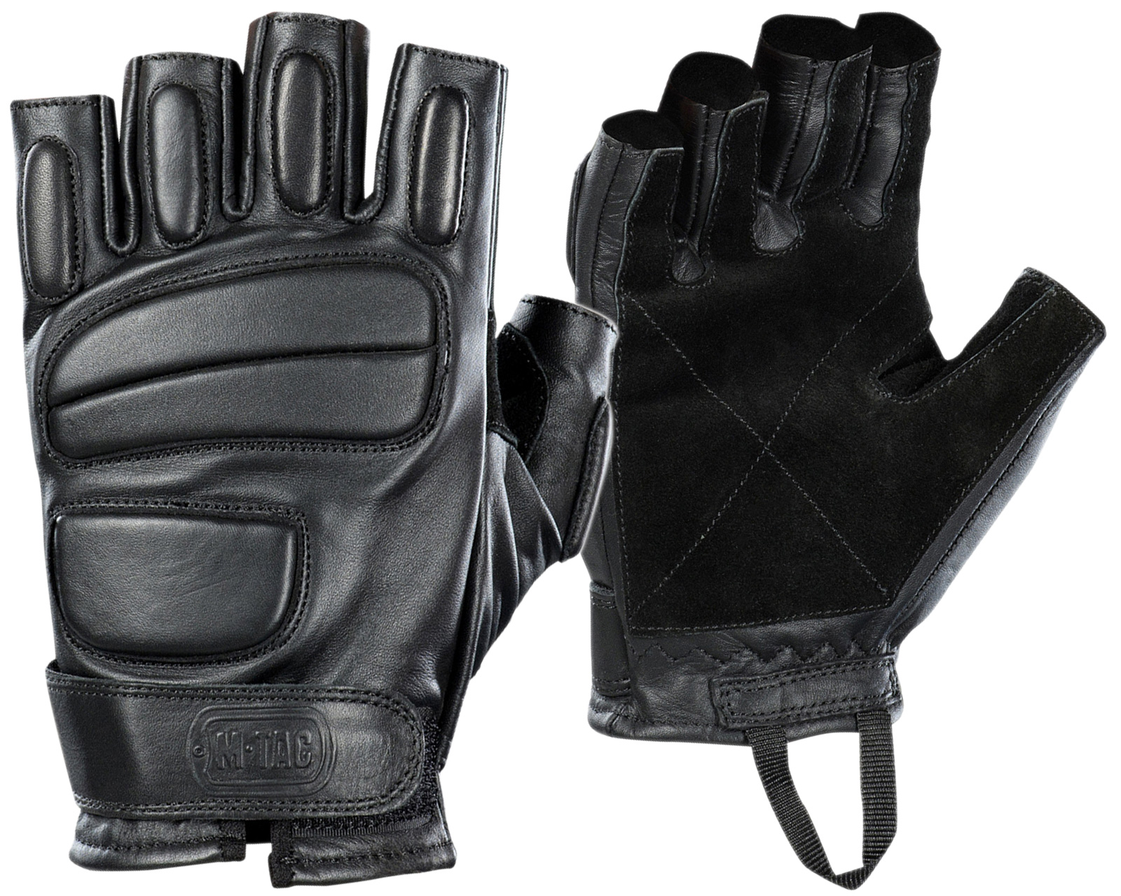 Taktické Rukavice Bez Prstů Assault Tactical MK.1 Kůže M-tac Černá 2XL