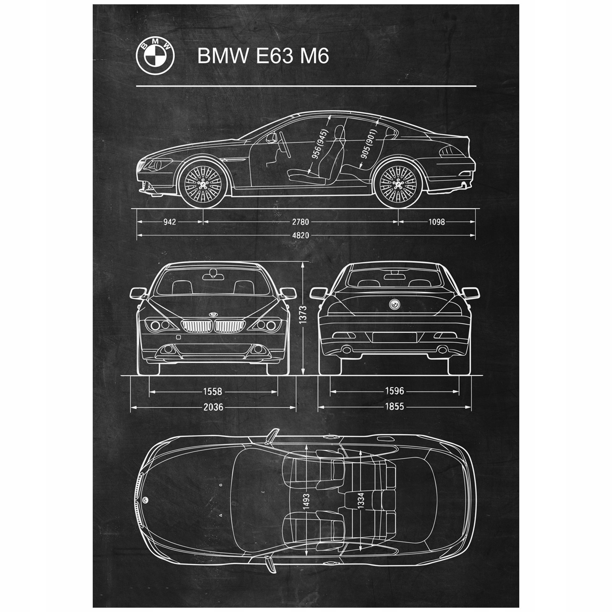 

Plakat Bmw E63 M6 Retro Patent Schemat Poster