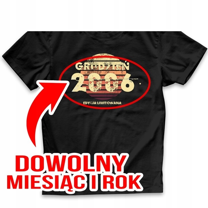 KOSZULKA MĘSKA PREZENT URODZINY GRUDZIEŃ ROK Marka inna