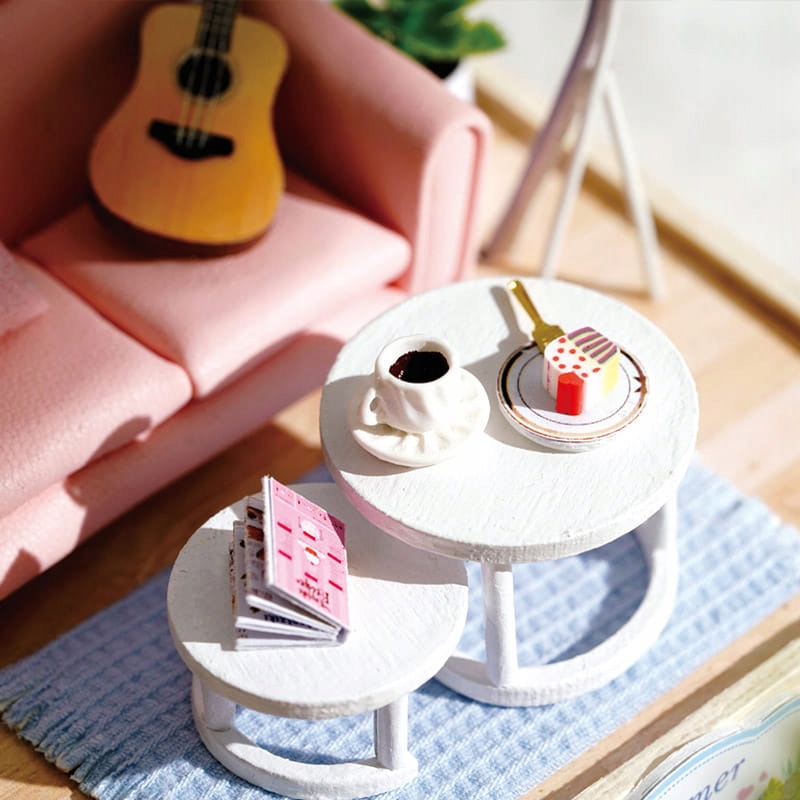 Miniaturowy domek Popołudnie z gitarą Model 3D DIY Materiał drewno