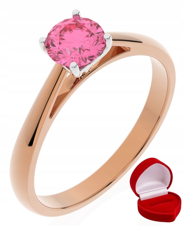 Zlatý Prstýnek 585 14k Safír 0,50 ct Růžové Zlato R29