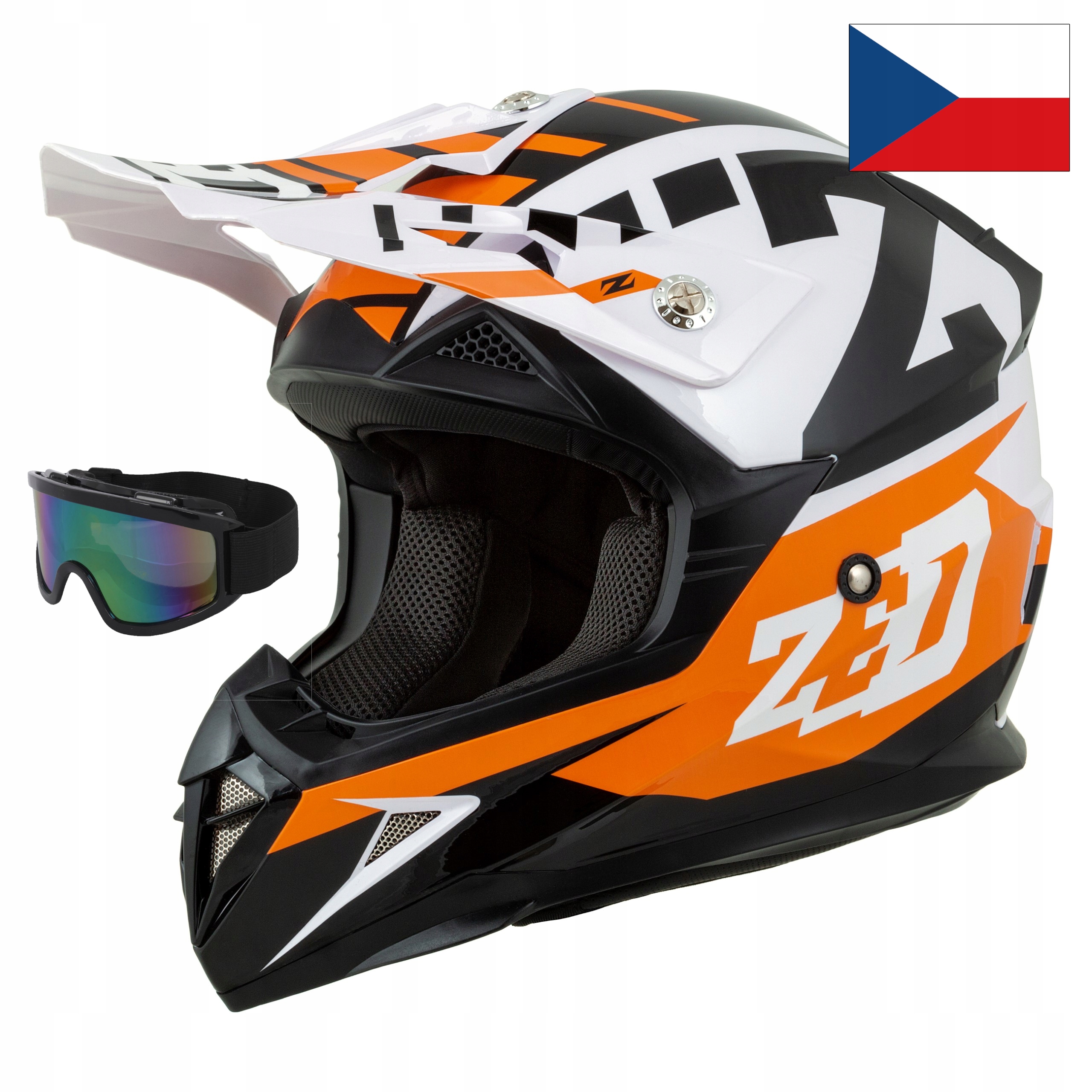 

Zed Red X1 Kask Motocyklowy Cross Quada Gogle L