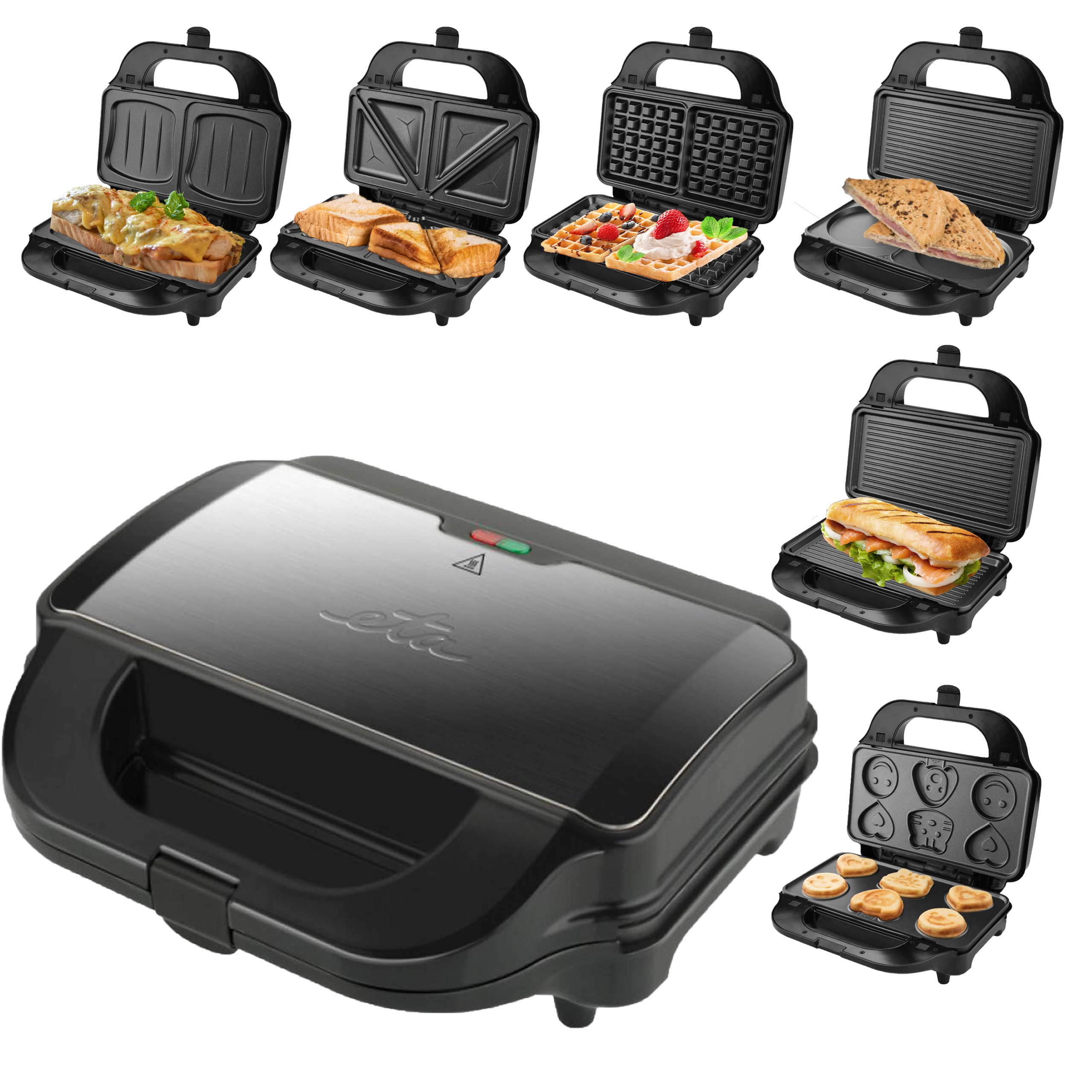 

Opiekacz 6W1 Grill Gofry Panini Ciastka Tosty XXL