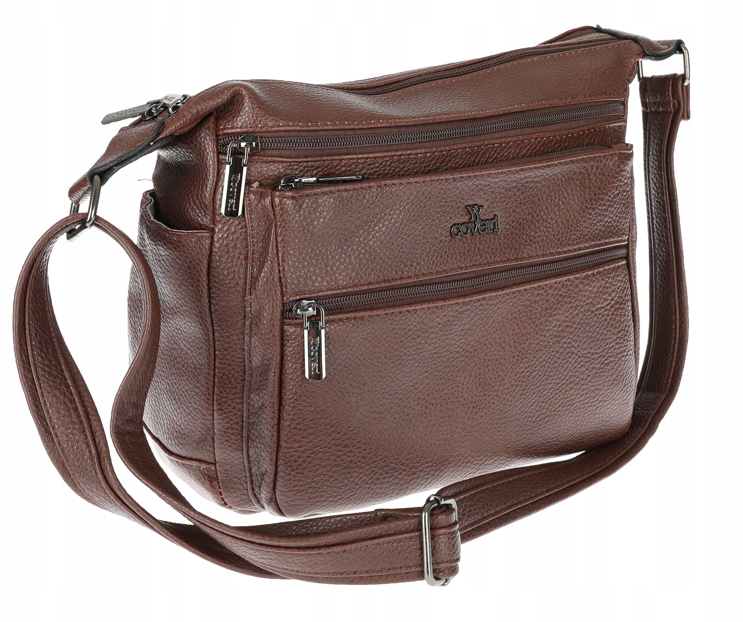 Torebka Damska Listonoszka Modna Pojemna na Ramię CJYUA7416 Czekoladowa