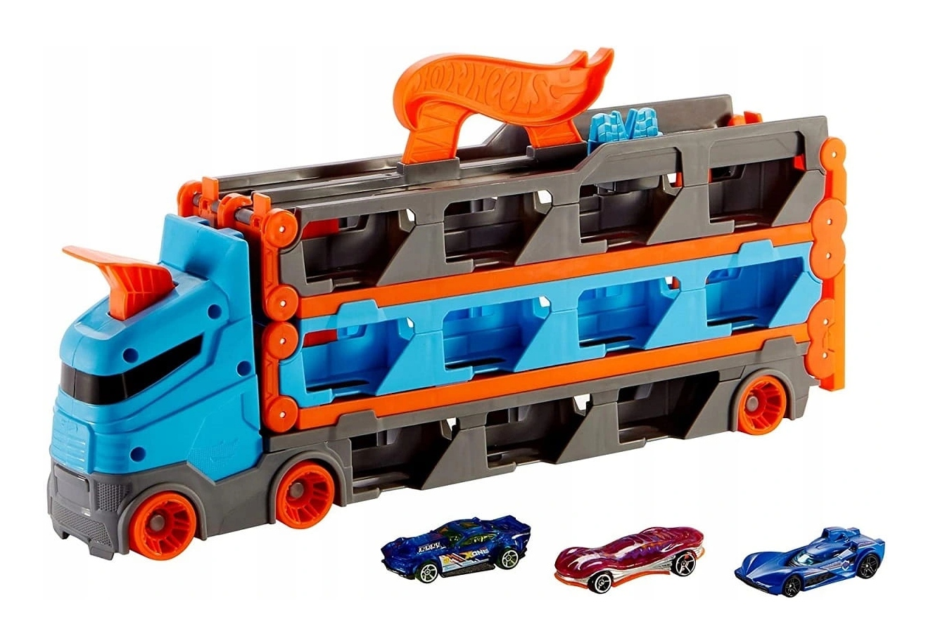 

Hot Wheels 2W1 Transporter Aut I Tory Wyścigowe