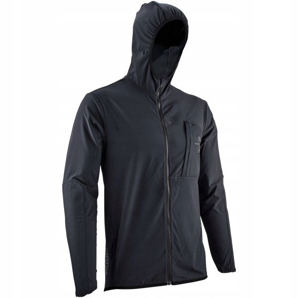 Wodoodporna cienka czarna kurtka na rower zjazdowy Mtb Leatt Trail 1.0 M