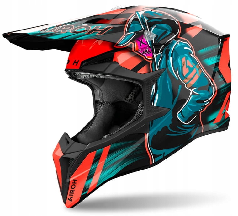 Airoh Wraaap Kybernetická Oranžová Gloss Motocyklová Prilba Cross Enduro