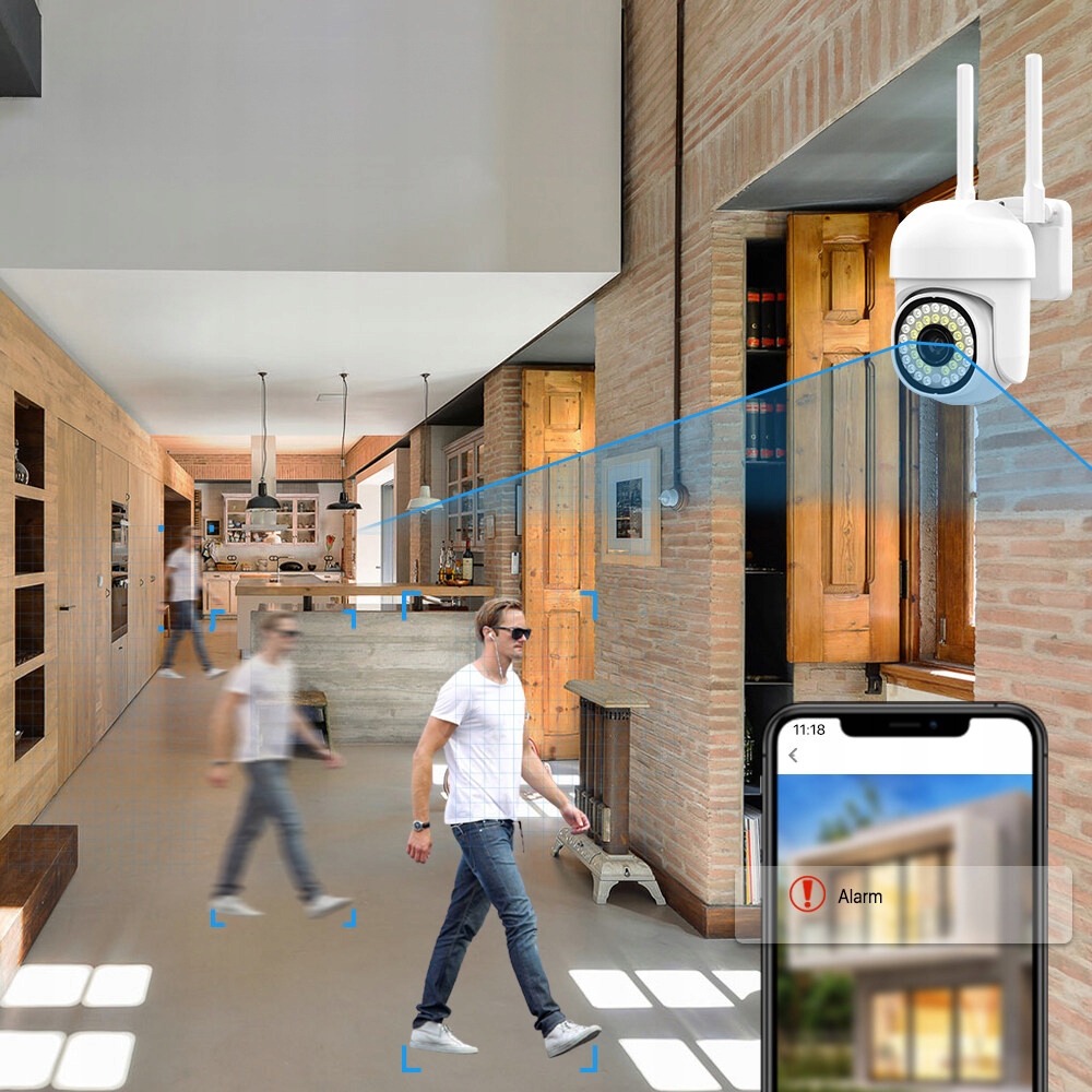 KAMERA WIFI IP SMART ZEWNĘTRZNA OBROTOWA FULL HD 2MP 1080p ZOOM 4x DETEKCJA Certyfikat CE