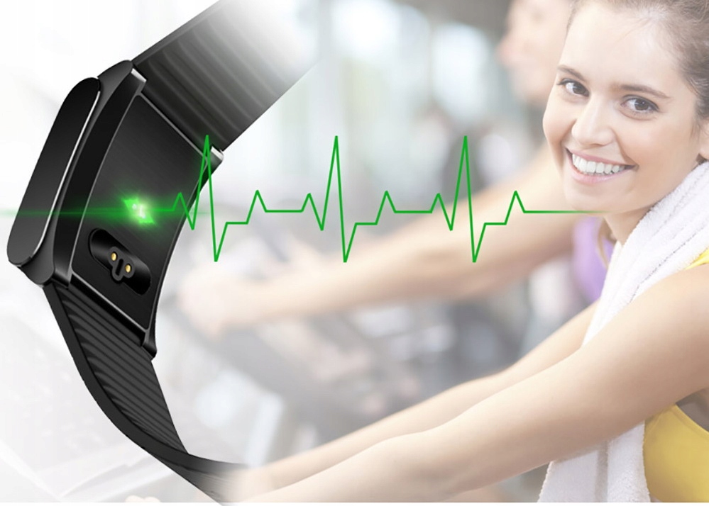 SMARTWATCH zegarek SMARTBAND Pulsometr Krokomierz AMOLED Kolor czarny