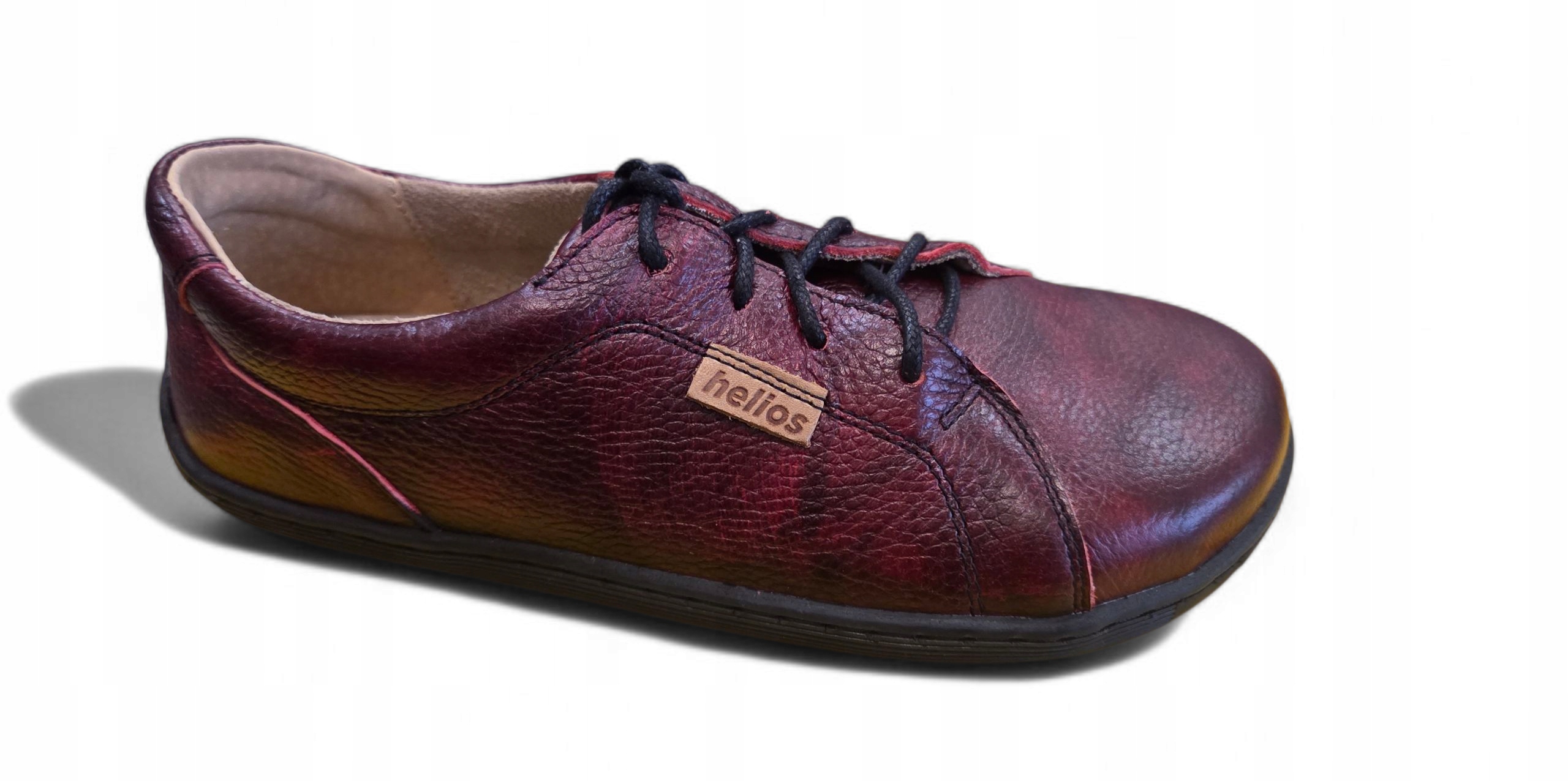 Helios Komfort 451 Dámské Kožené Polobotky Barefoot Vínová vel. 36