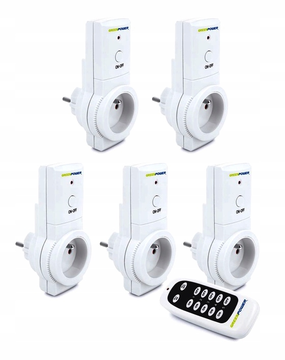 Gniazdo Elektryczne Zdalnie Sterowane Pilot 5 Gniazd Bezprzewodowych GZS-5
