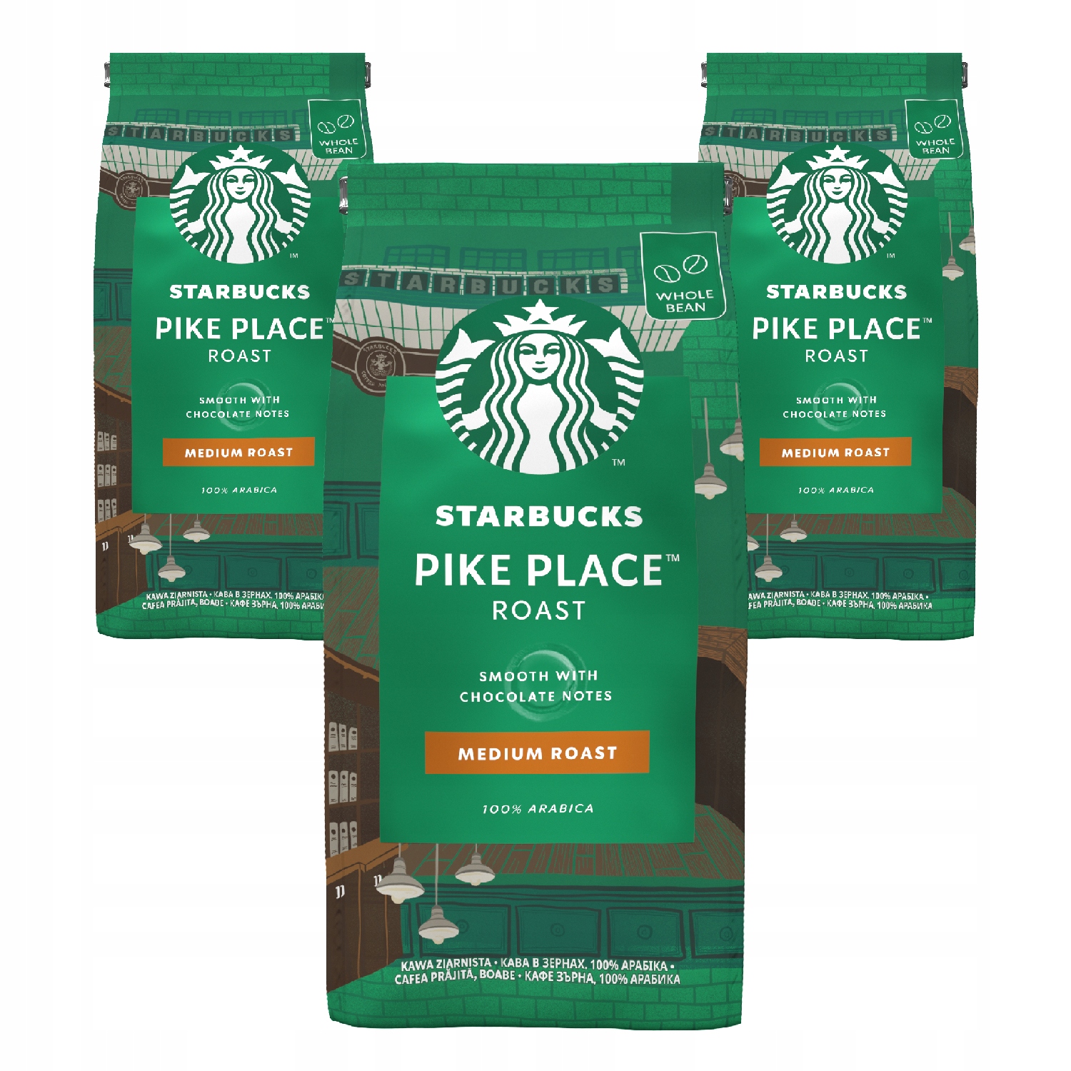 Starbucks Pike Place Roast Kawa ziarnista 3x 200 g