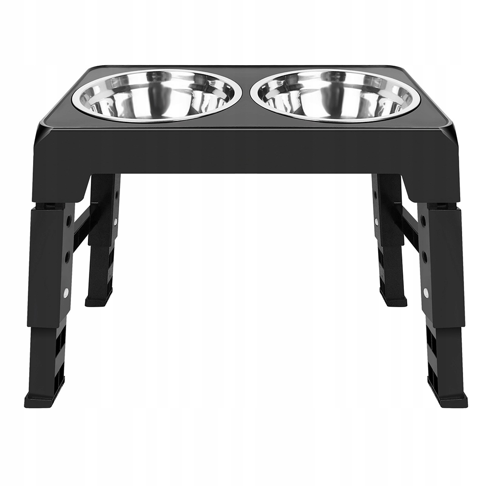 Levně Stojan, Vyvýšený Stůl Pro Psa, 2 X Miska Nastavitelná, Skládací, 5 Výšek