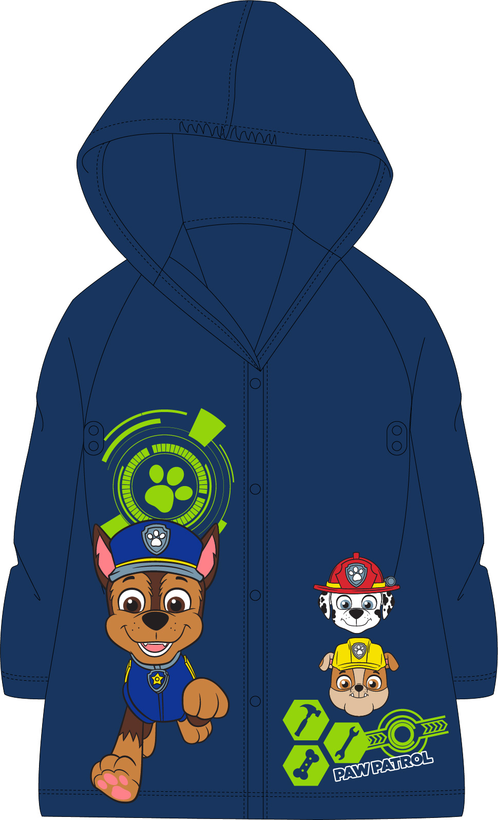 PŁASZCZ PRZECIWDESZCZOWY PSI PATROL KURTKA NA DESZCZ PELERYNA DZIECIĘCA