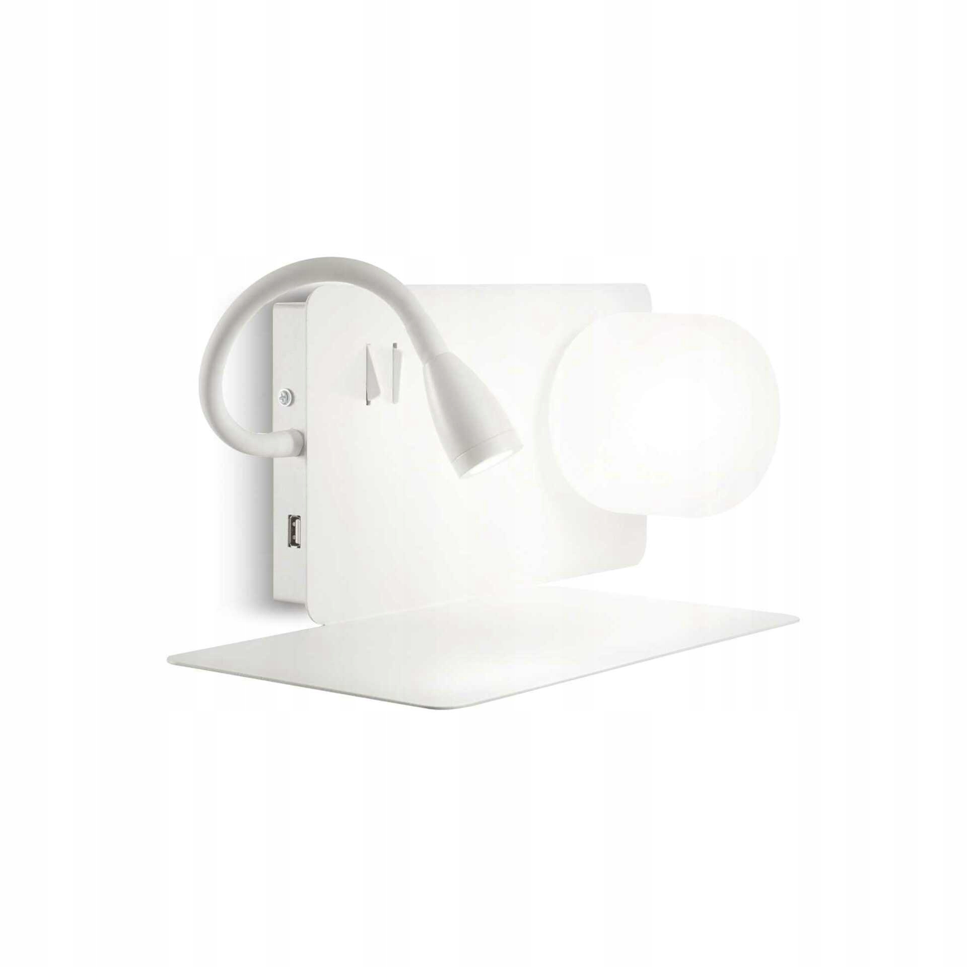 Nástenné svietidlo Ideal Lux Book-1 AP2 G9 biela čítacia lampička Usb