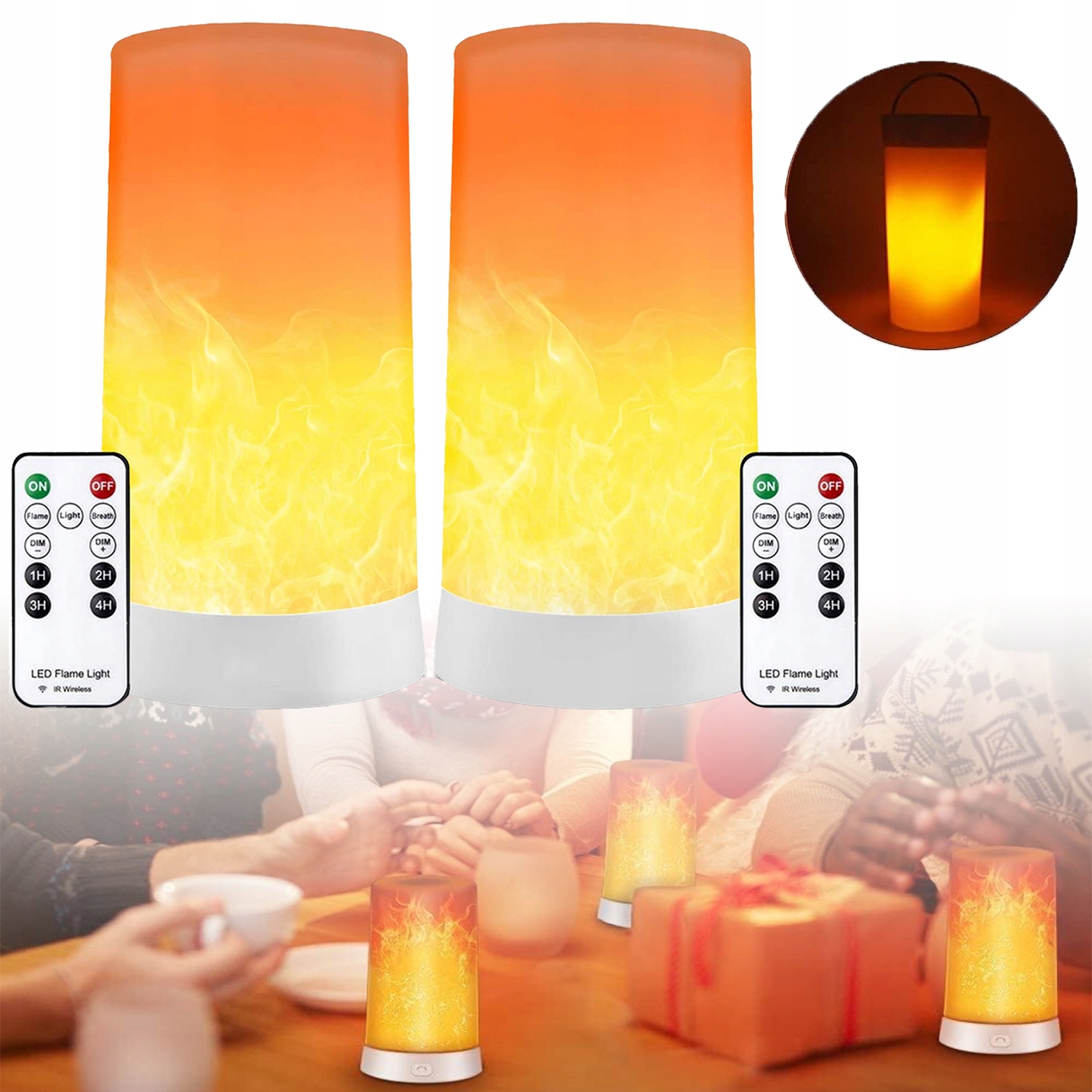 Led světlo s plamenem a dálkovým ovládáním, narozeniny a večírky