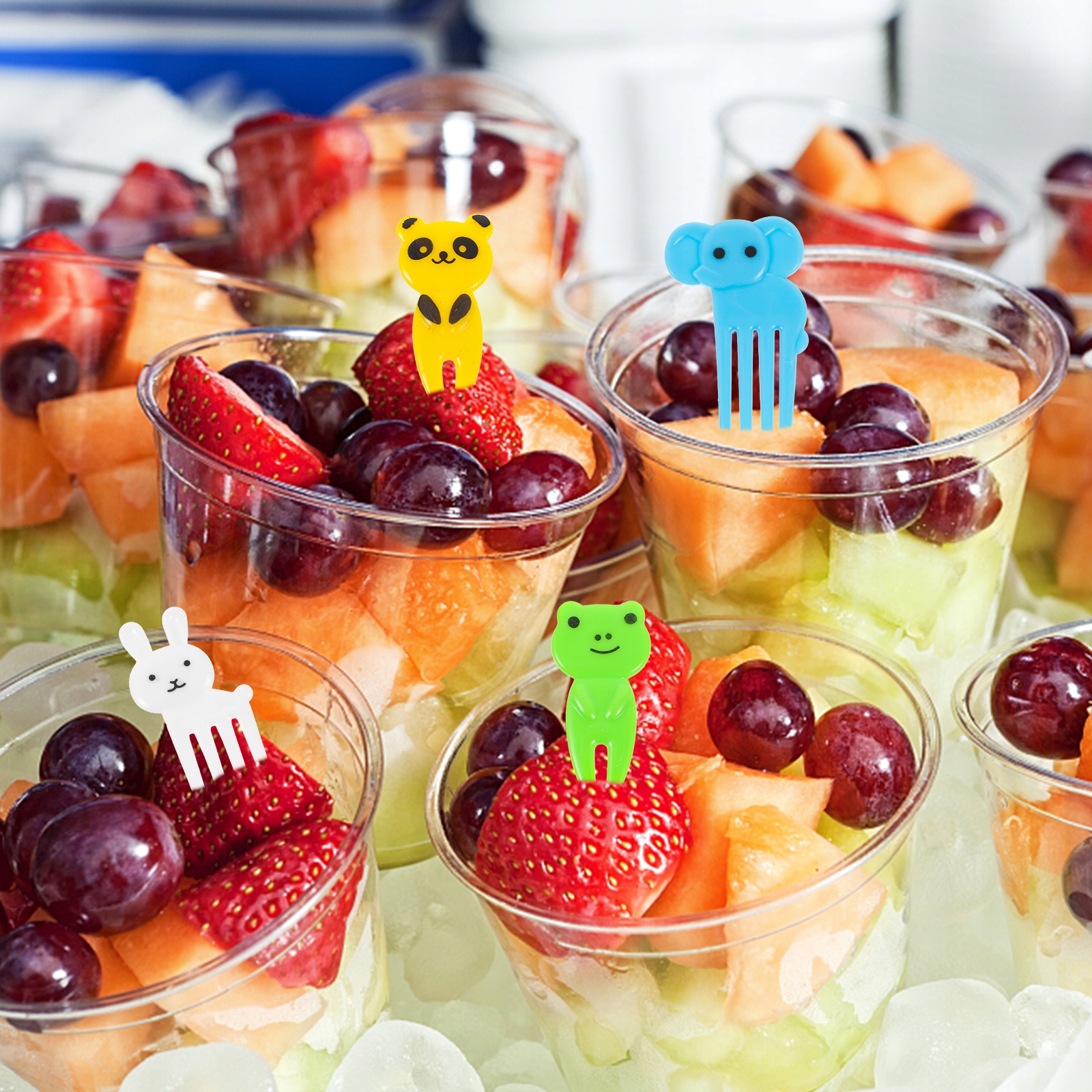 WIDELEC DO OWOCÓW CARTOON ANIMAL ZASTAWA STOŁOWA DLA DZIECI WIDELEC DESEROWY 20 SZT. Wykończenie połysk