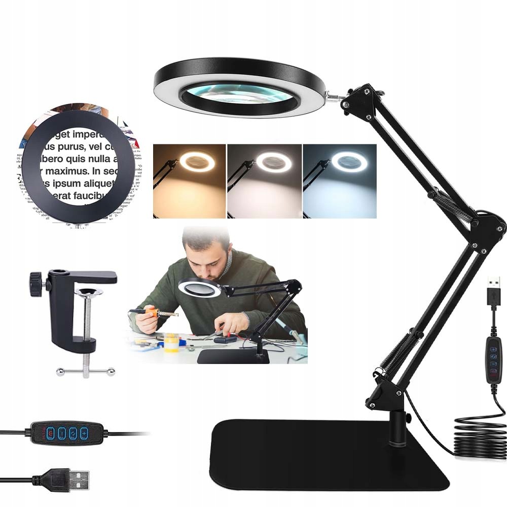 Led Lupa Sklo Pro Čtení S 8NÁSOBNÝM Podsvícením
