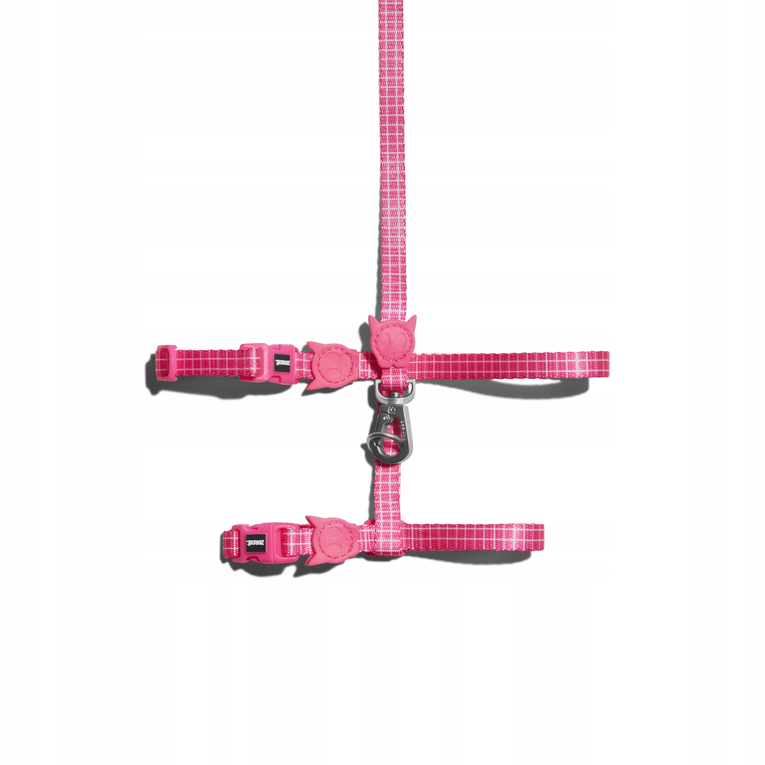 Levně Postroj vodítko materiál pro kočky ZeeDog vel. 120 cm 30 cm odstíny růžové