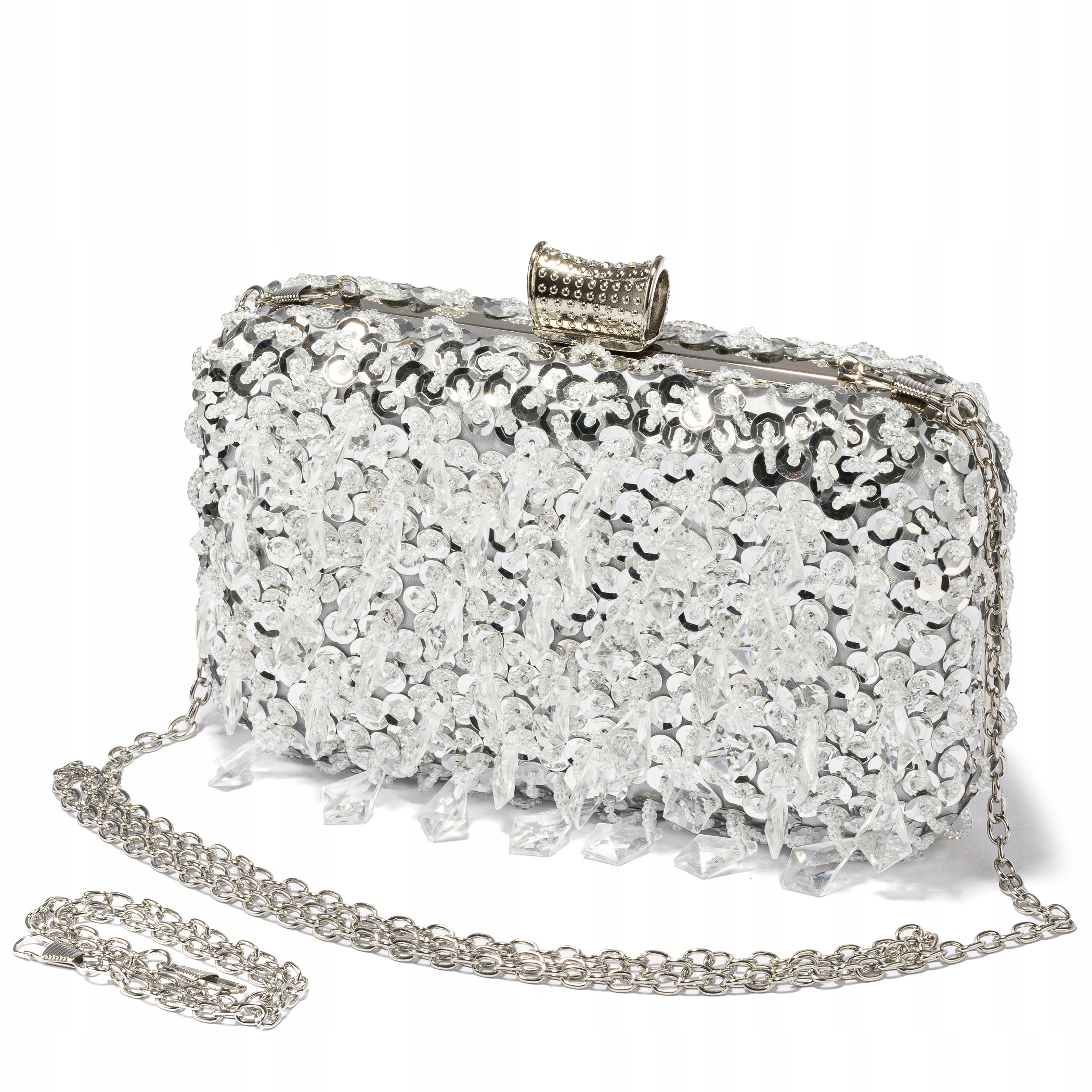 Společenská kabelka psaníčko s řetízkem přes rameno, večerní elegantní kabelka