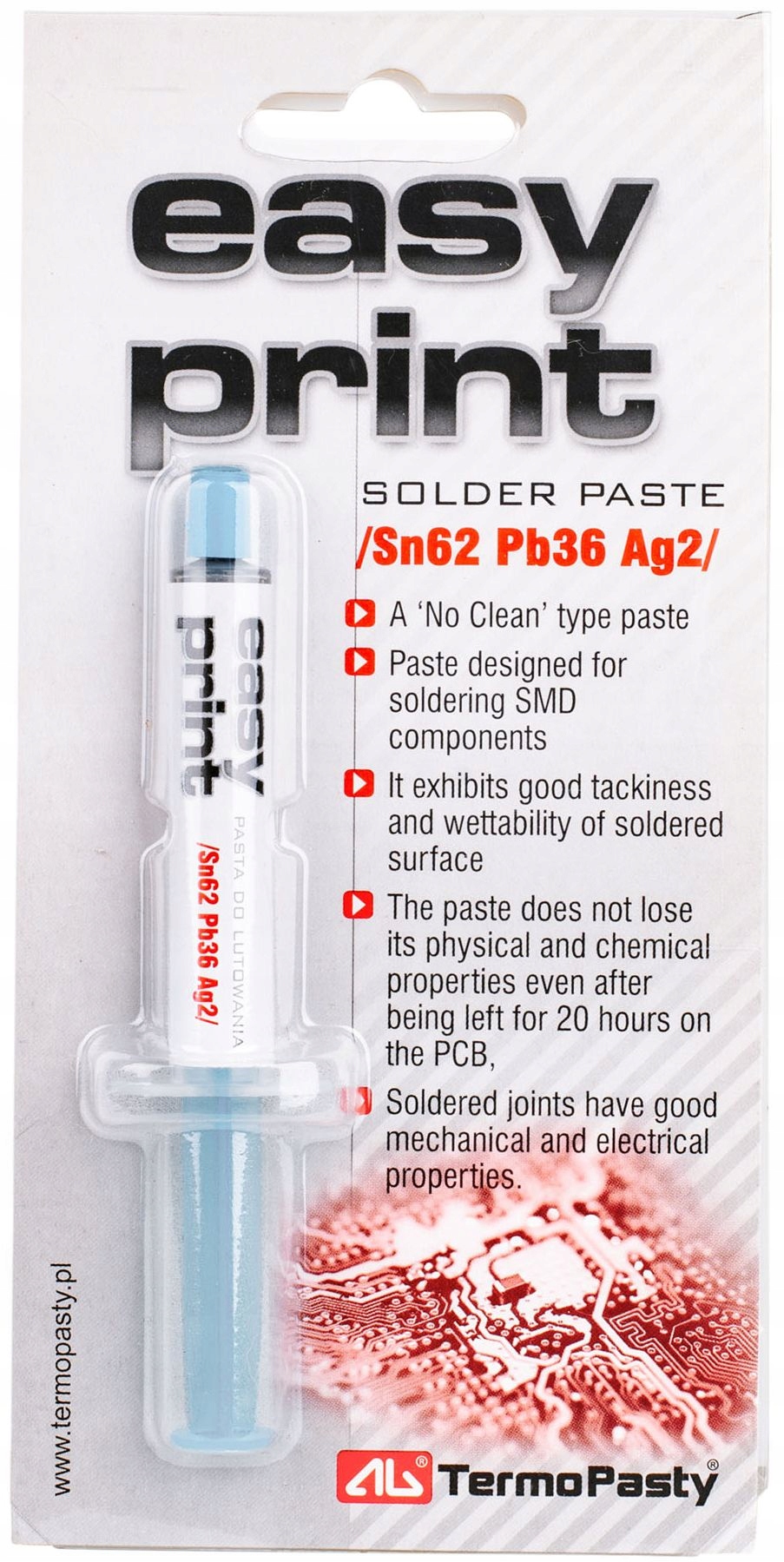 

Pasta lutownicza Easy Print Sn62 Pb36 Ag2 AG02