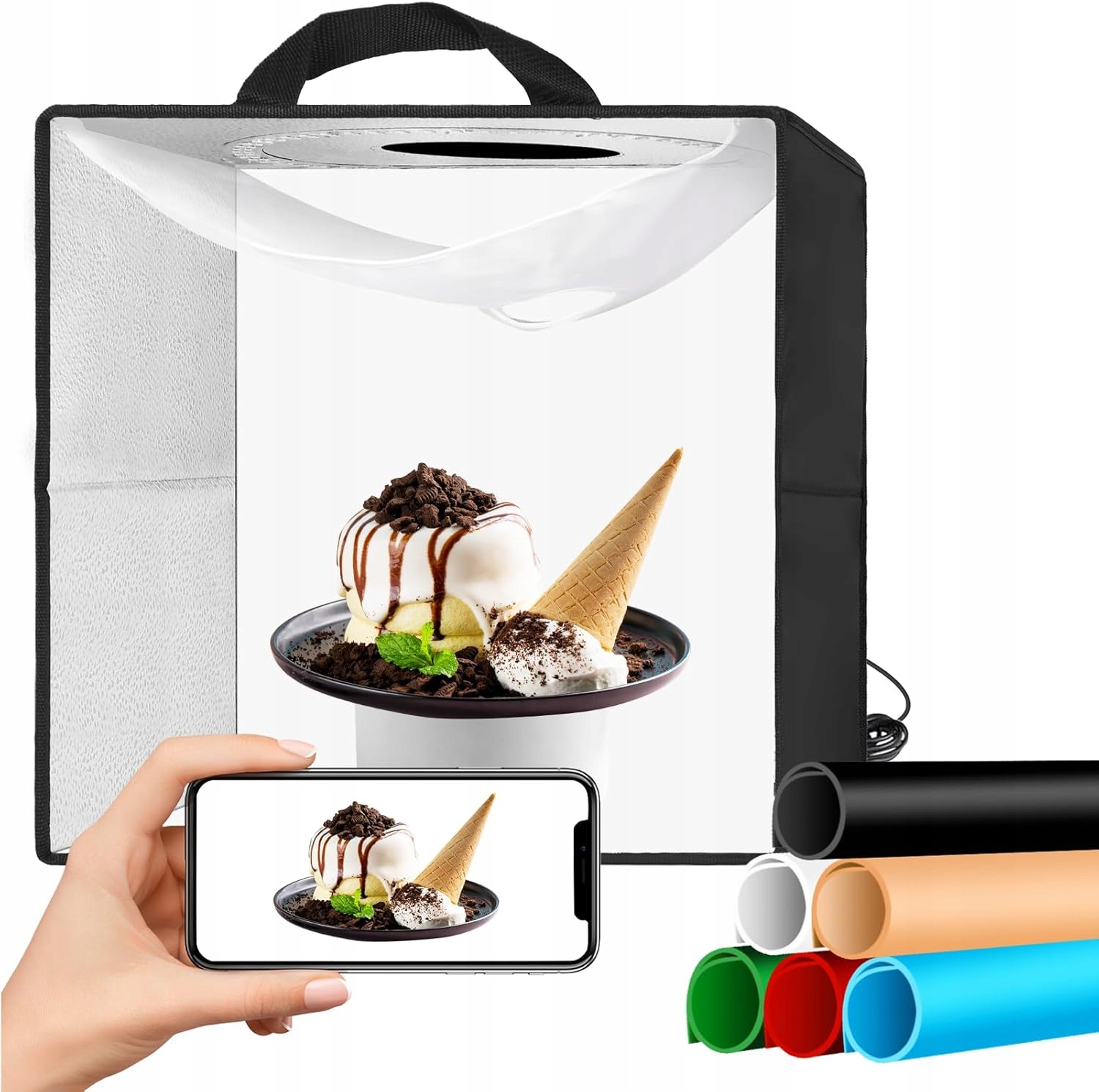 Stan bez stínu Emart 40x40 cm Led 6 Pvc pozadí pro fotografování produktů
