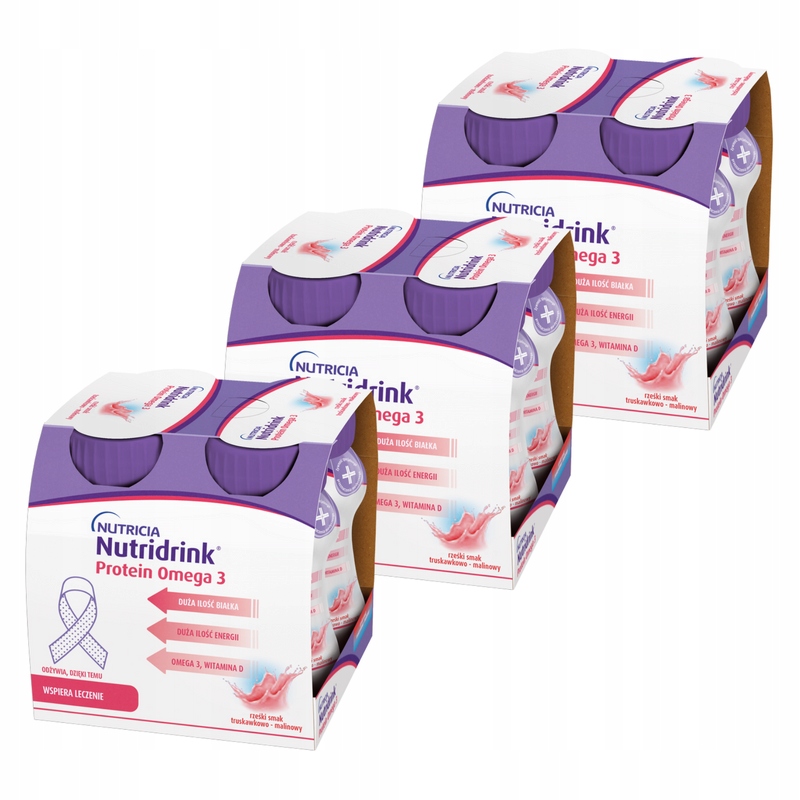 Nutridrink Protein Omega 3 rześki sm.truskawkowo-malinowy 12x125ml