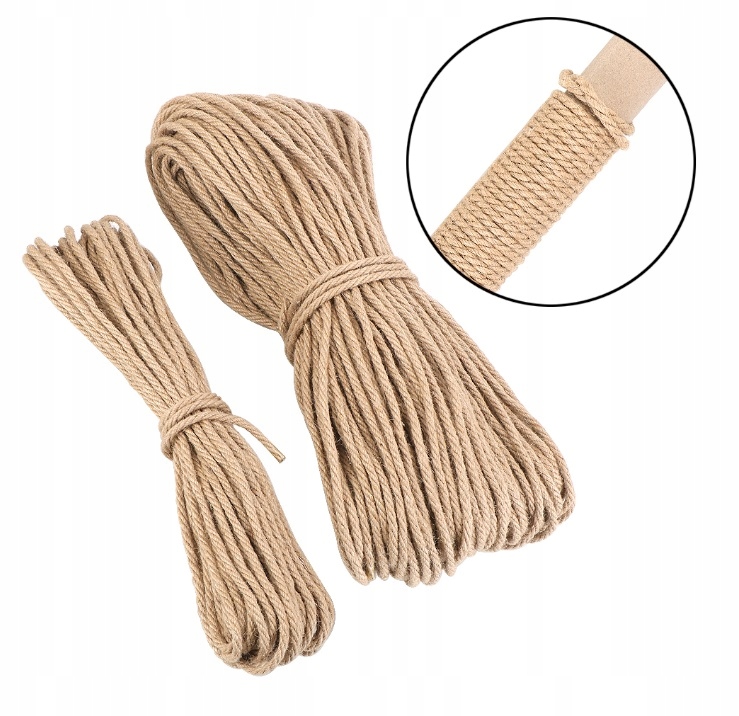 Sznur jutowy na drapak lina dekoracyjna 100m 6mm (F072) Model F072 100m 6mm