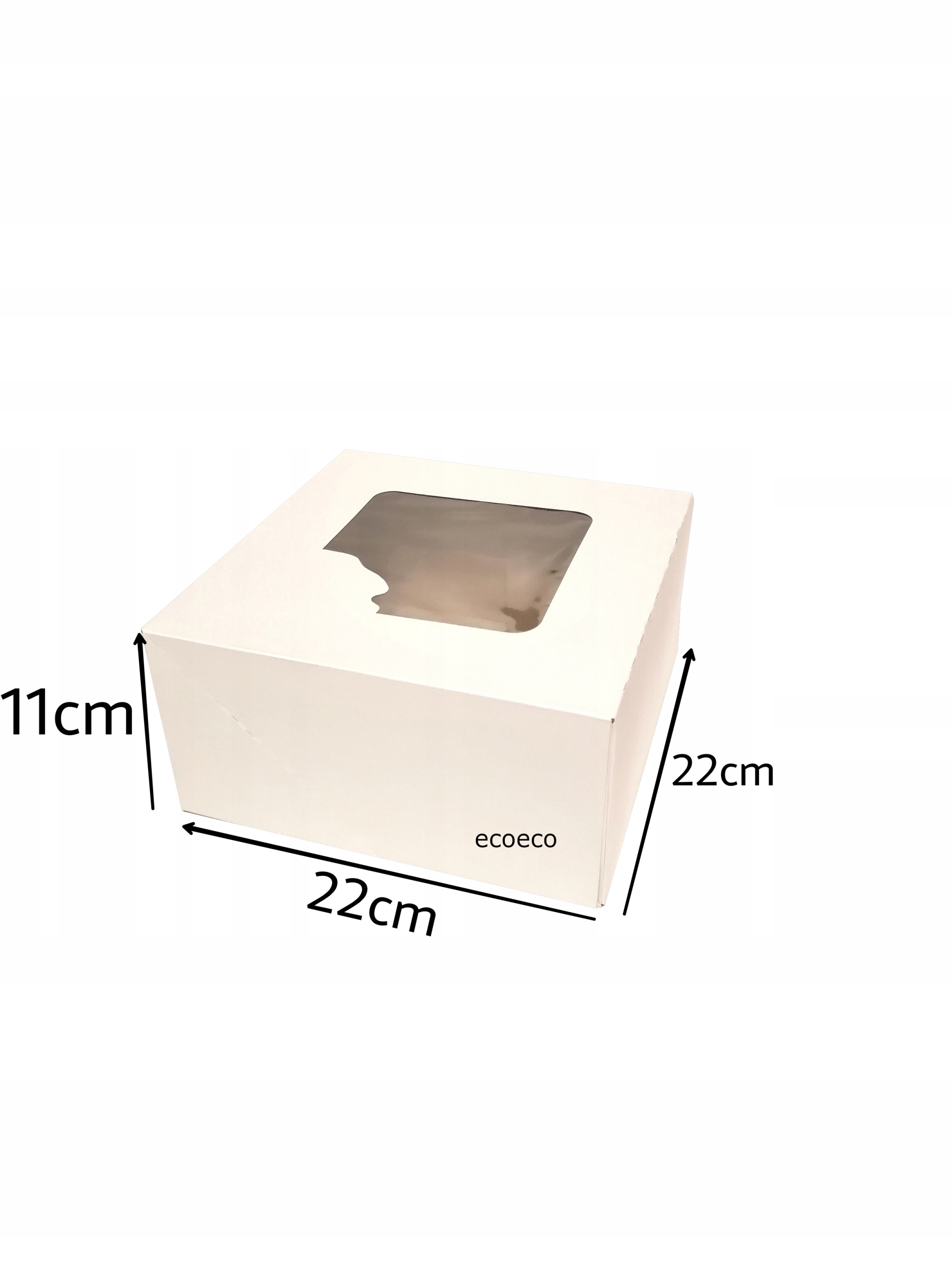 

Pudełko Na Tort Ciasto Białe 22X22X11 Okno 10szt