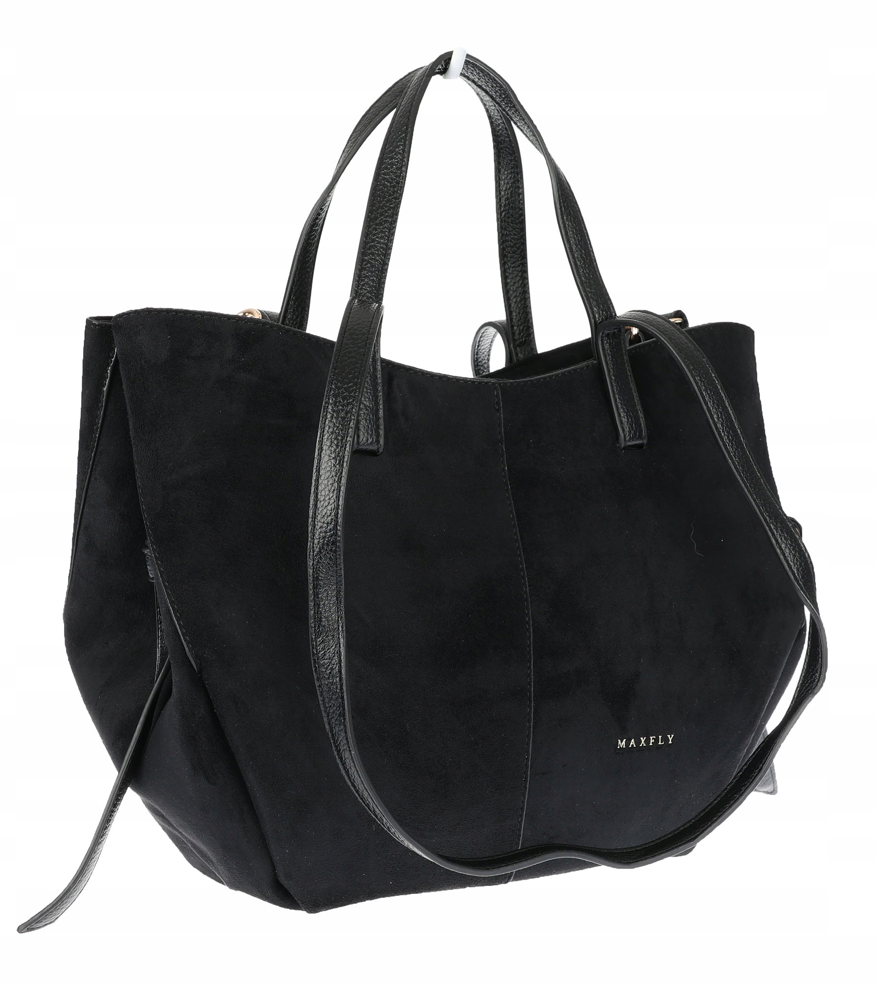 Torebka Damska Shopperka łódka Pojemna Duża Torba zamszowa CM9872 Czarna