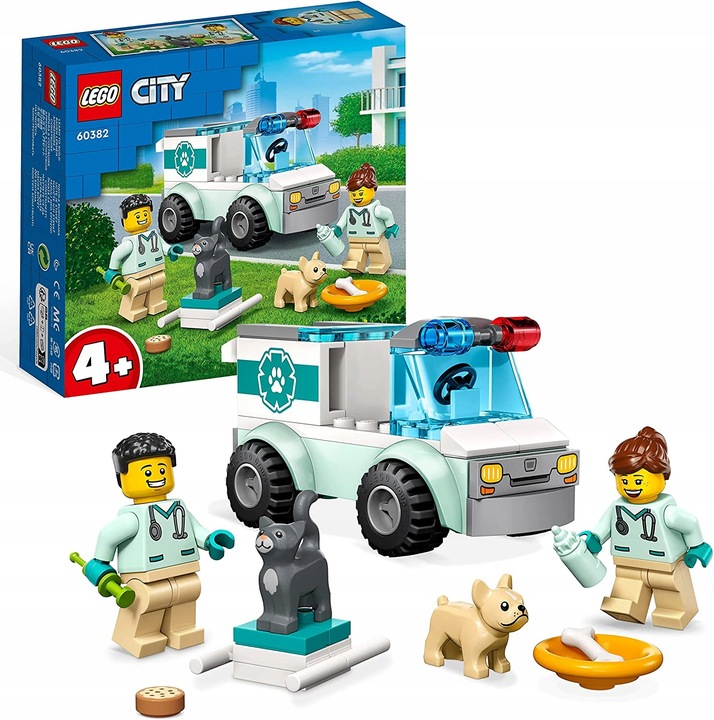 LEGO CITY 60382 KARETKA WETERYNARYJNA PIES KOT 4+ Seria Miasto
