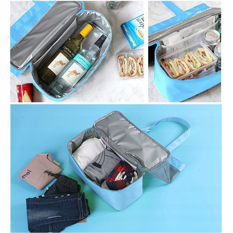 TORBA PLAŻOWA TERMICZNA Z IZOLACJĄ PIKNIKOWA 2W1 Z SIATKI CHŁODZĄCA DUŻA Marka inna marka