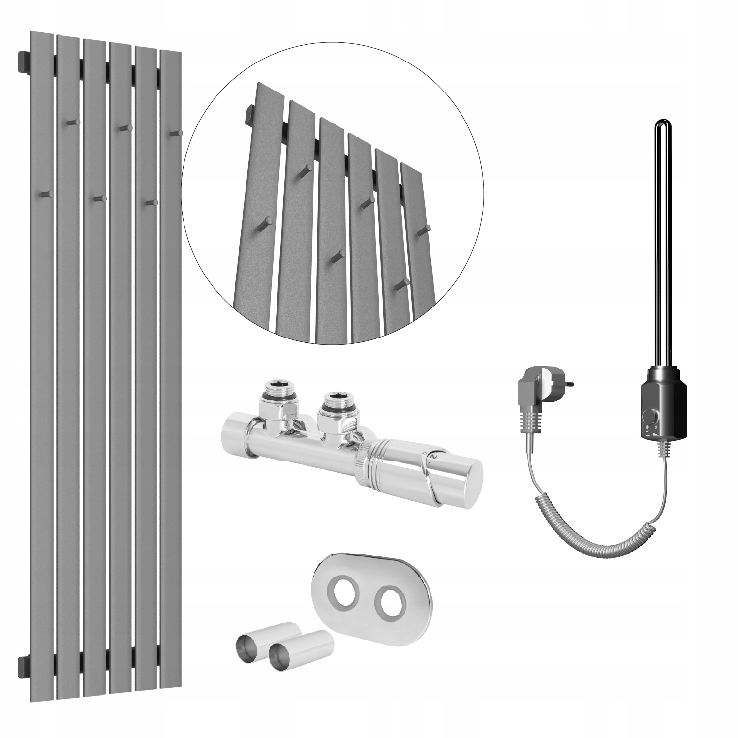 Set Vodovodní a elektrický ohřívač Bellohook 180x45 Antracit