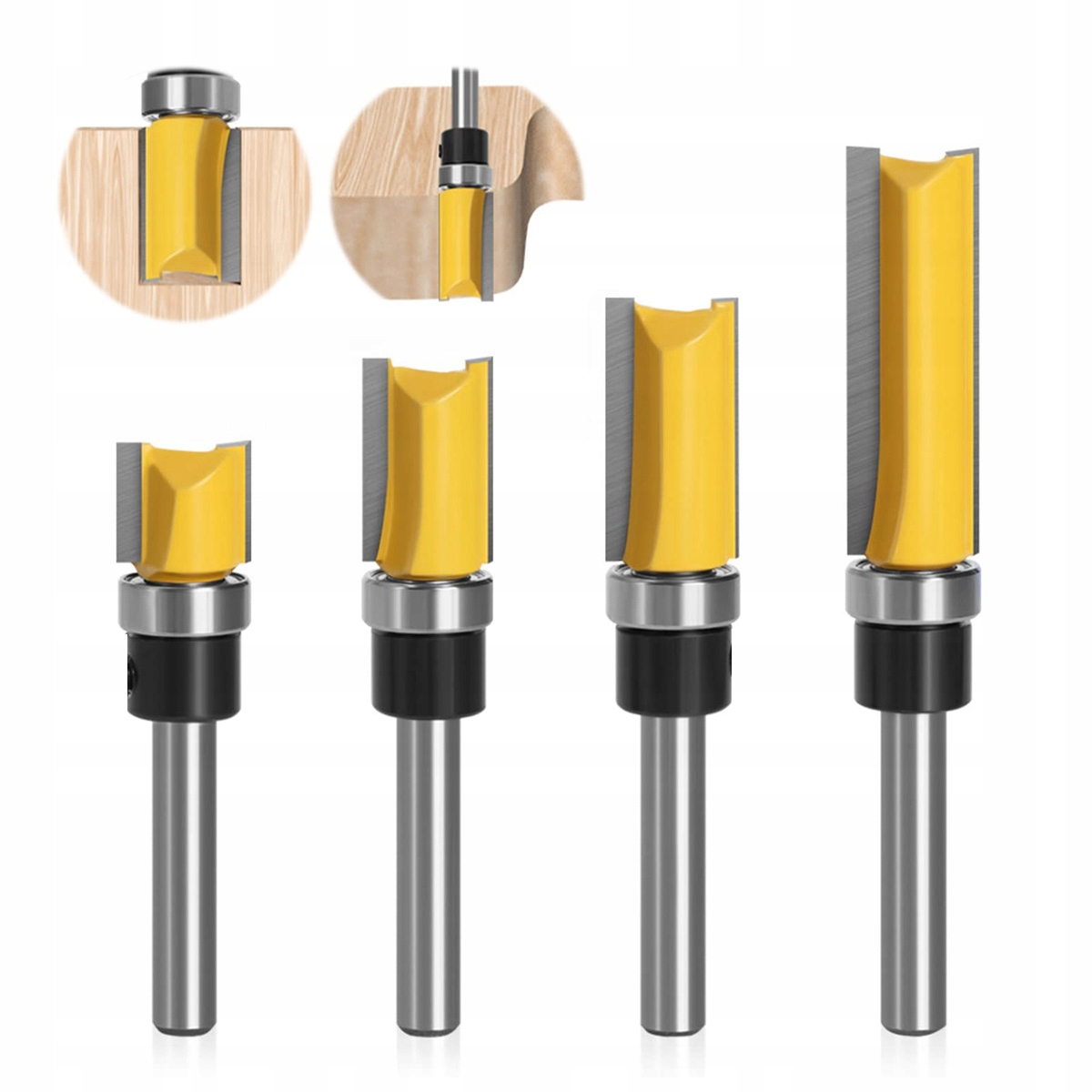 FREZ PROSTY Z ŁOŻYSKIEM 4 OSTRZA KOPIUJĄCY DO DREWNA MDF TRZPIEŃ 8MM