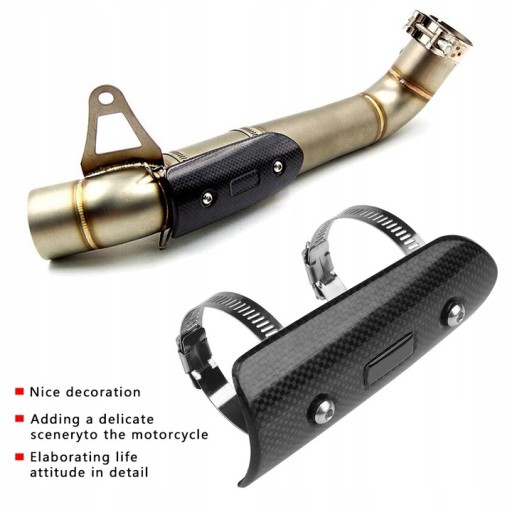 OSŁONA WYDECHU MOTOCYKLA OSŁONA CIEPLNA WYDECHU Dopasowanie do pojazdu produkt uniwersalny