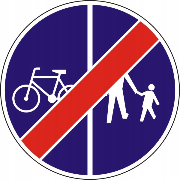 Znak C-13/16a koniec drogi dla rowerów i pieszych