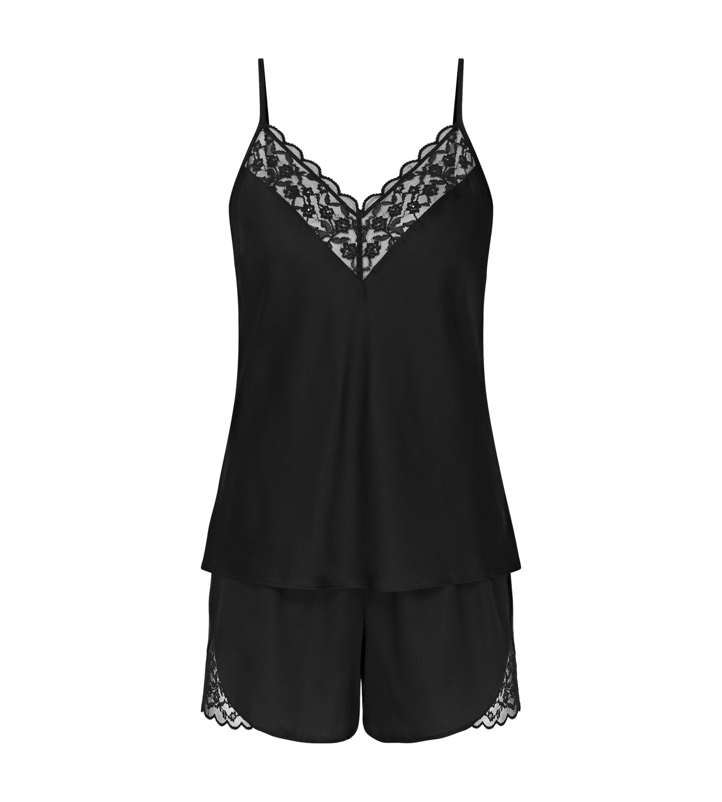 P76 Triumph dámské pyžamo Wild Azalea Florale Psw černé velikost 44 XXL