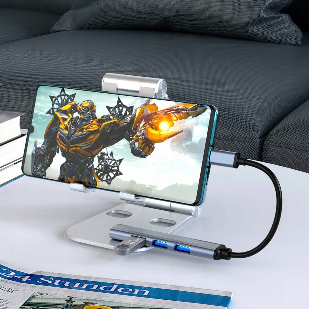 ADAPTER RODZIELACZ ROZGAŁĘŹNIK PRZEJŚCIÓWKA SPLITTER USB-C 3.1 OTG 4x USB-A Liczba portów 4