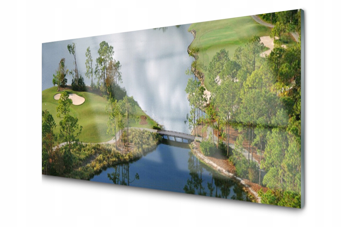 

Panel szklany dekor Pole Golf 120x60 + Klej