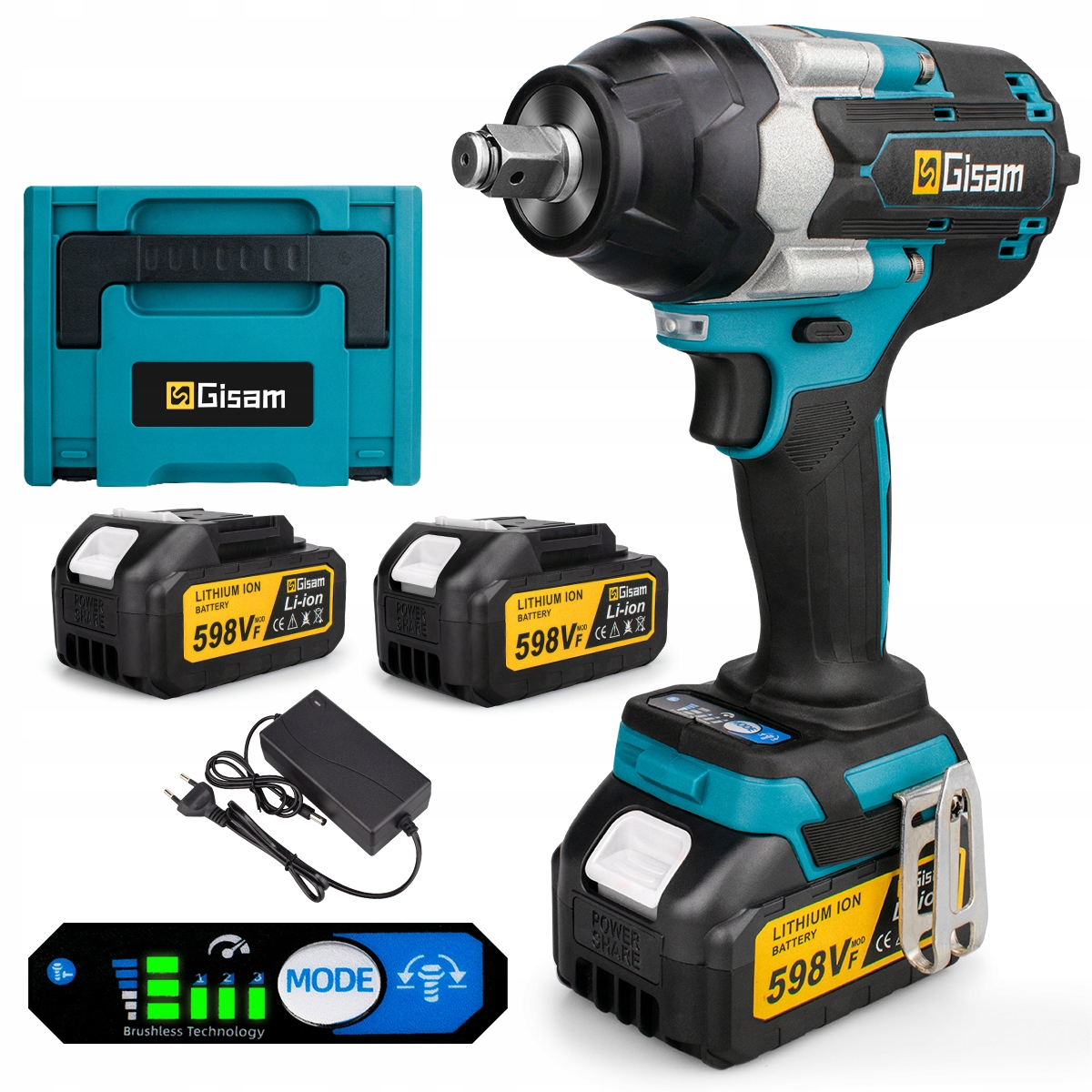 Rázový Utahovák 1/2'' 1800Nm Akumulovací Bezuhlíkový Utahovák Na Kolata Aku 3AH