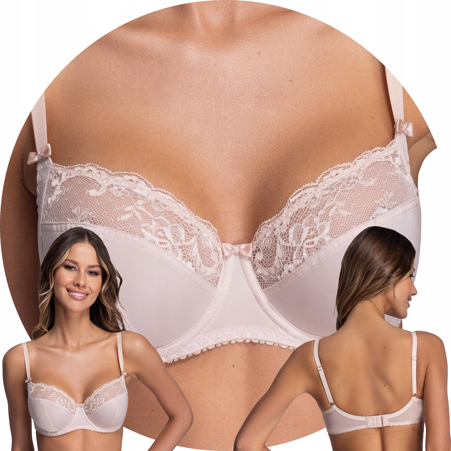 Ava 2111 Azalea Maxi béžová krajka Měkká podprsenka 80K Soft