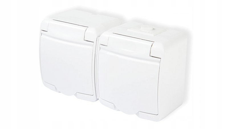 

Junior Gniazdo podwójne z/u (klapka biała) biały G