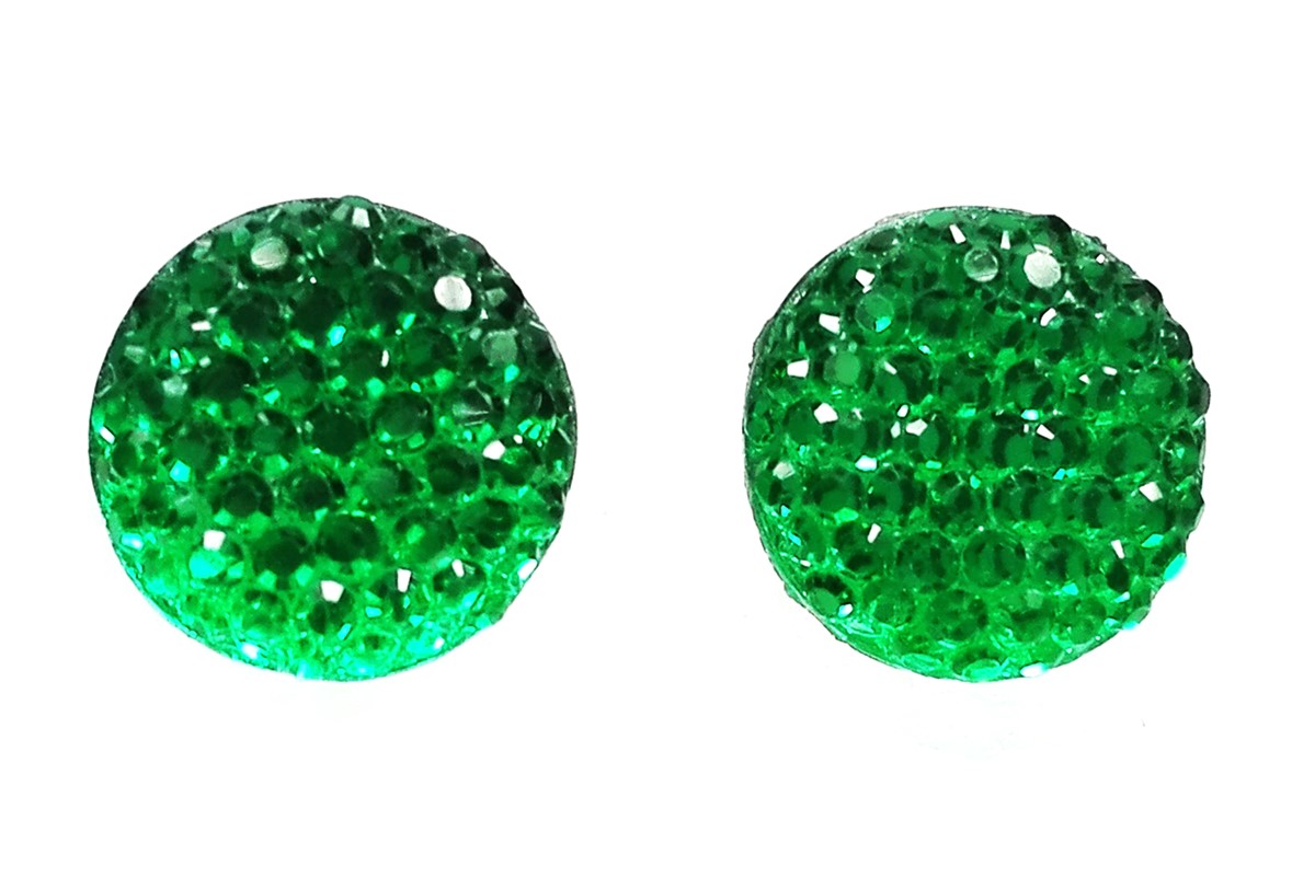 

Kolczyki koła kryształkowe 12 mm zielone