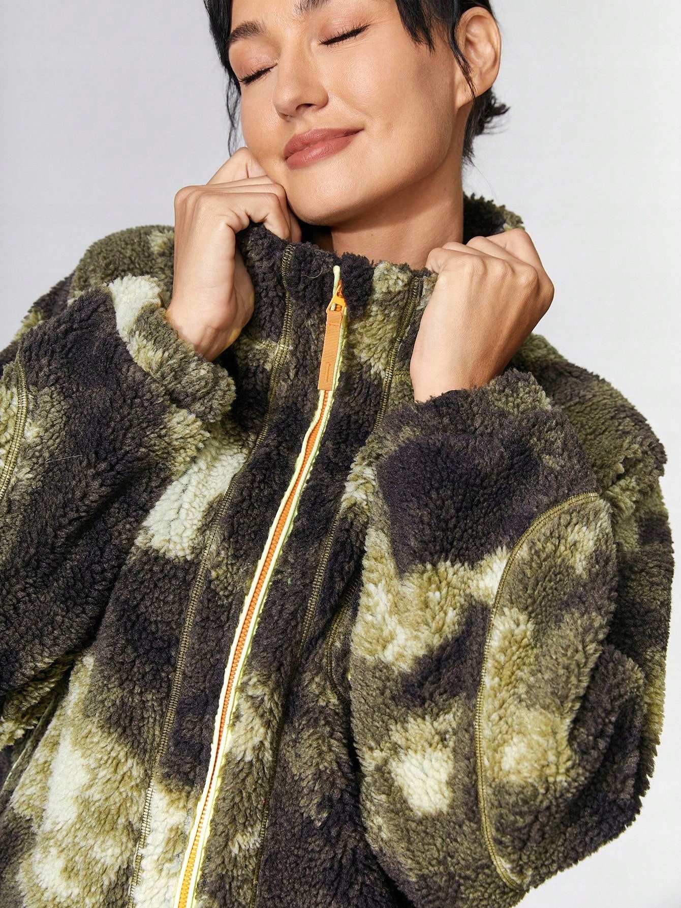Dámská Fleecová Bunda Maskáč Oversize Casual Glowmode L 40