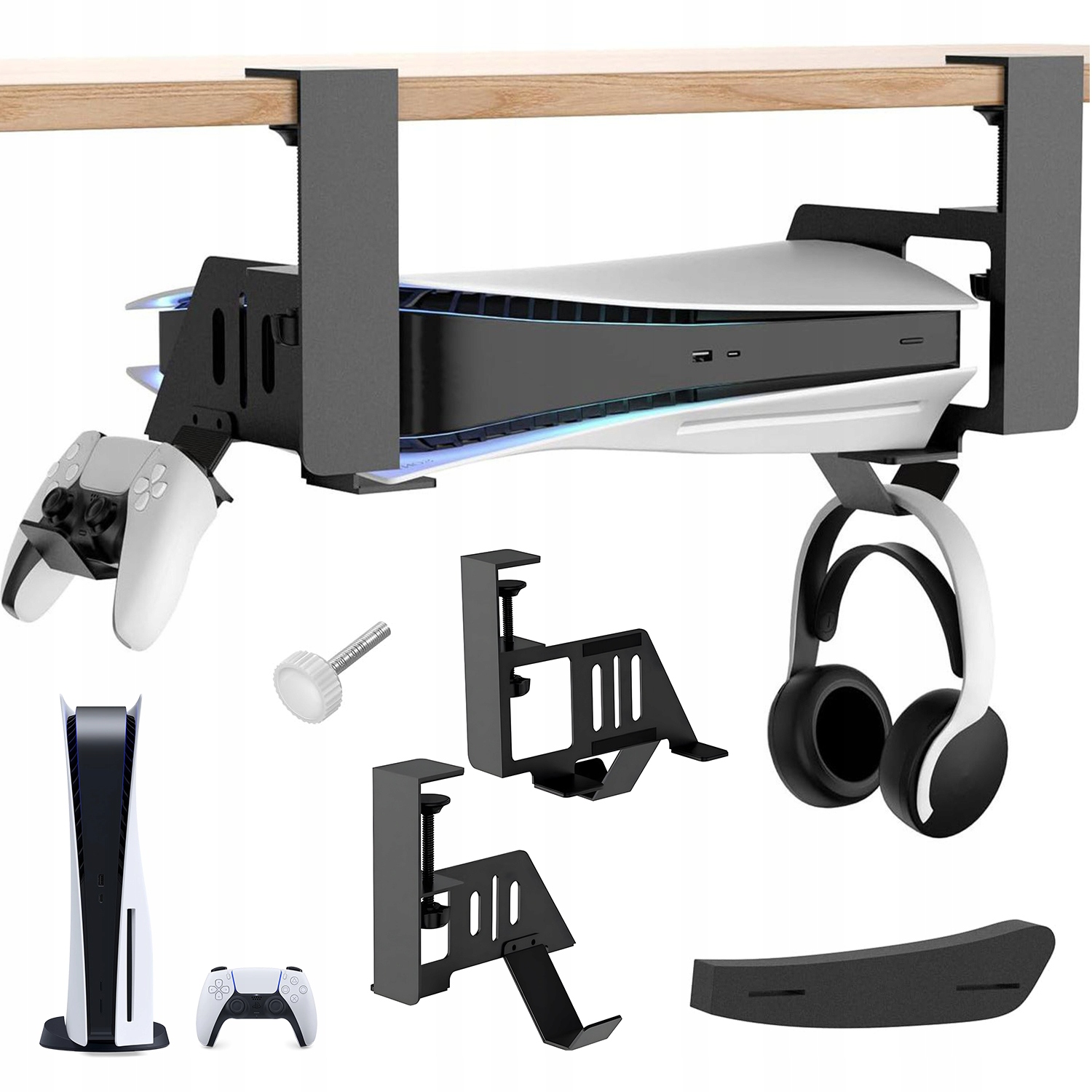 Pozioma Podstawka Stojak Do Konsoli PS5 Playstation 5/PS5 Slim 2 Haczyki