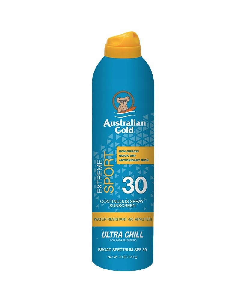 Australian Gold SPF30 Sprej Extreme Sport, chladivý sprej na tělo 170 g