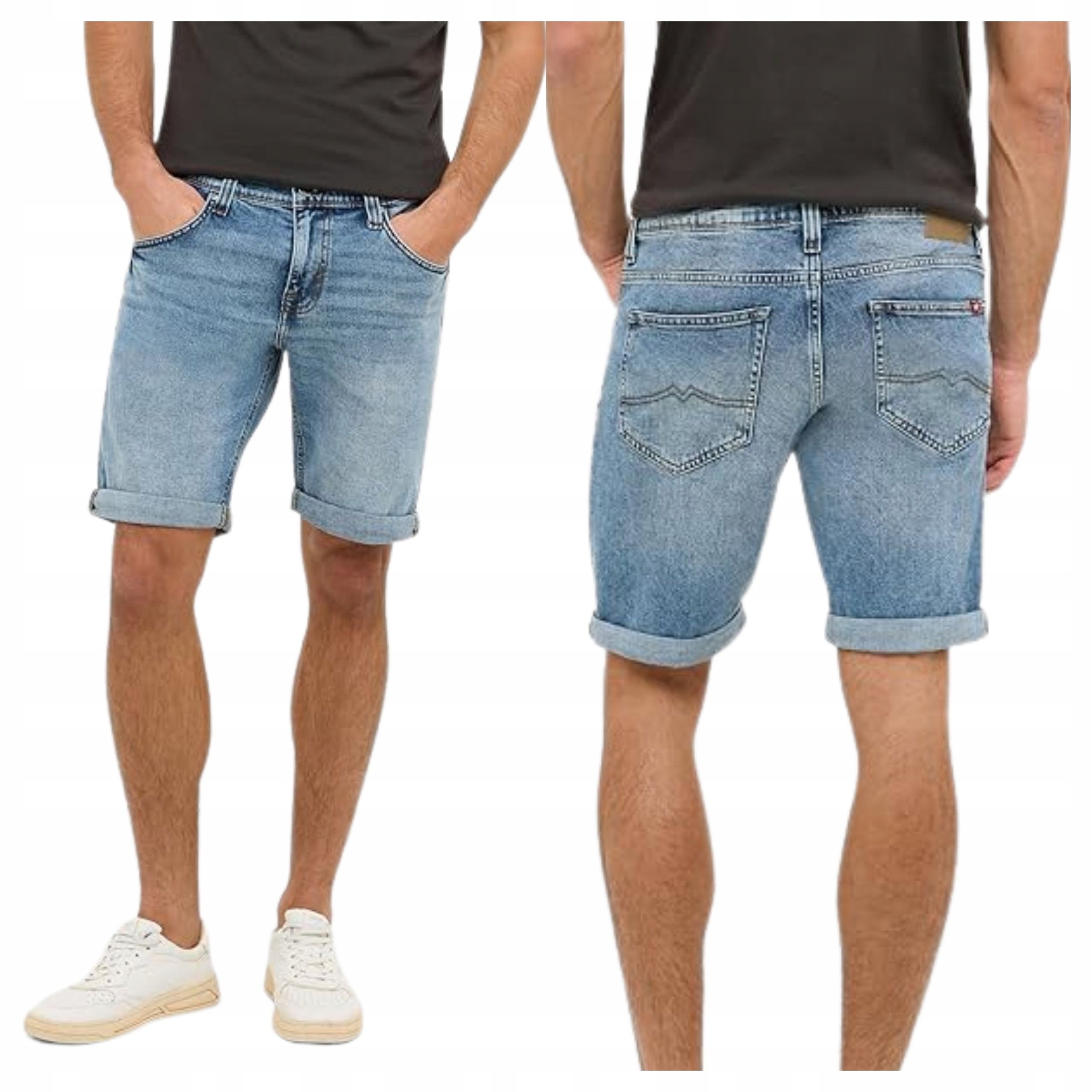 Mustang Krátké šortky Pánské Džínové šortky Chicago Modré Denim Blue W36