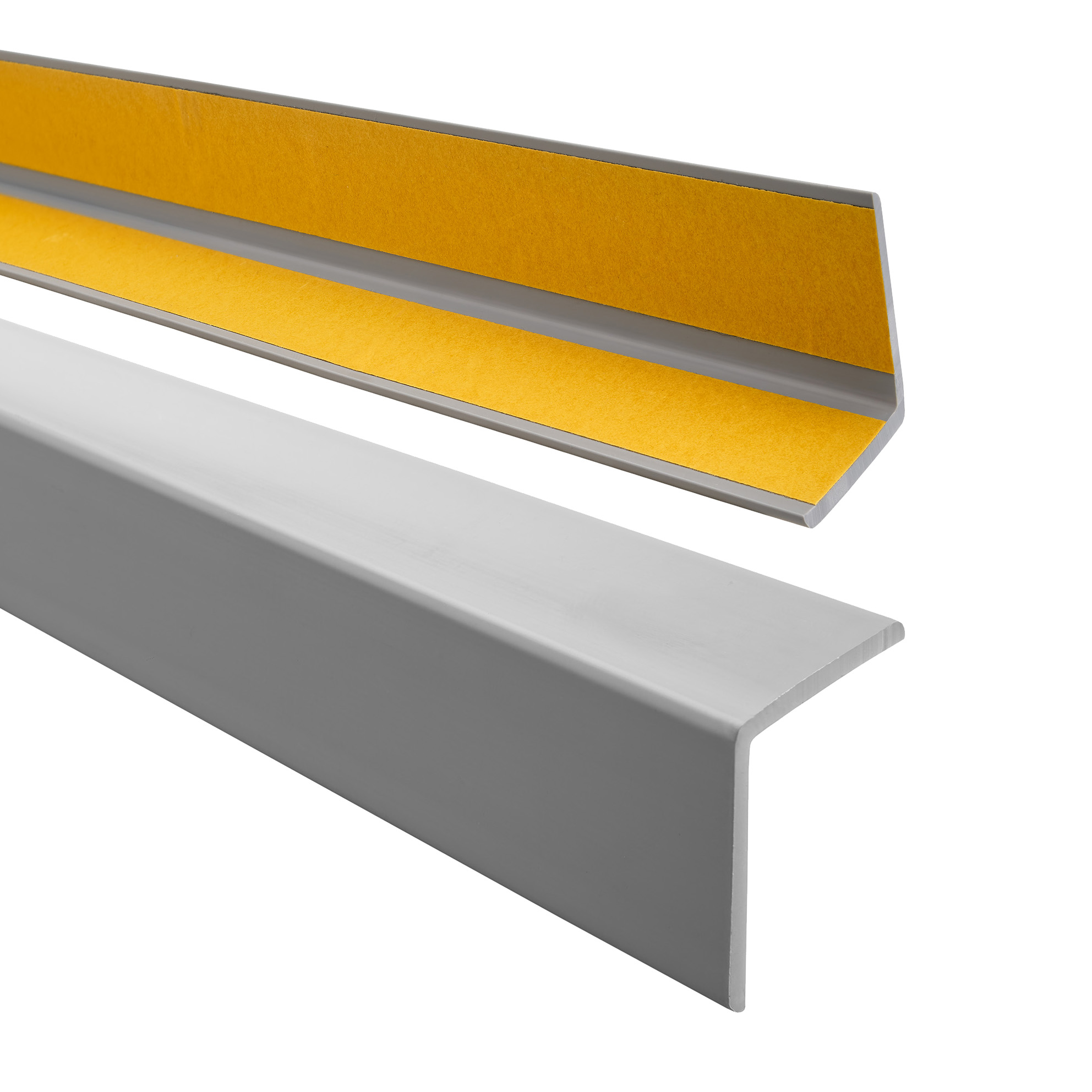 Mäkký Pvc uholník, ochranný, samolepiaci, sivý, 27 x 27 mm, 90 cm