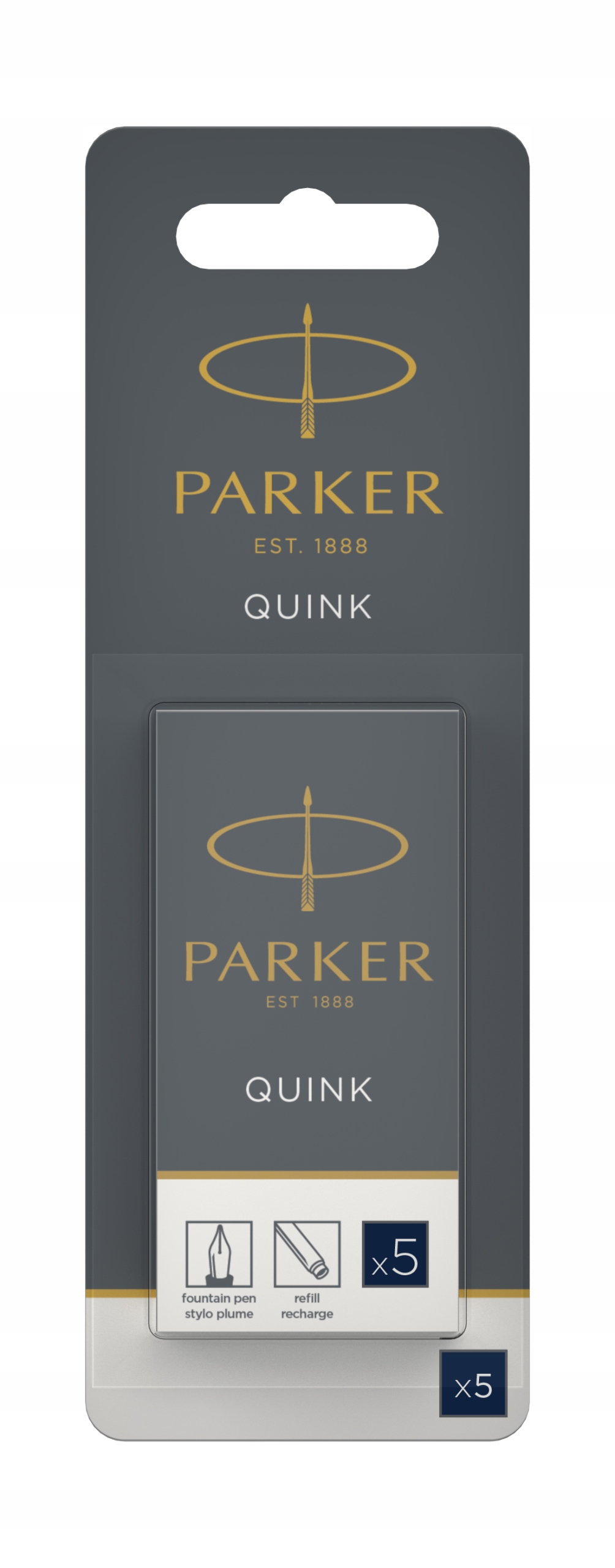 

Naboje do piór Parker Quink długie granatowe 5szt.